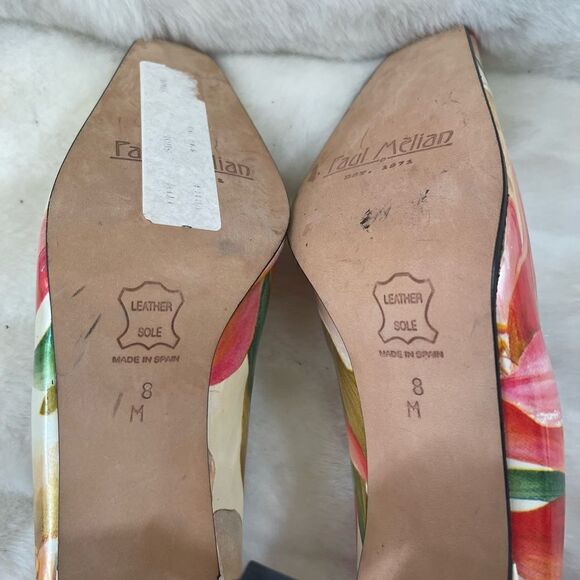 Paul Mèlian patent multi color marble prints slip on pumps square toe si… - Picture 6 of 12